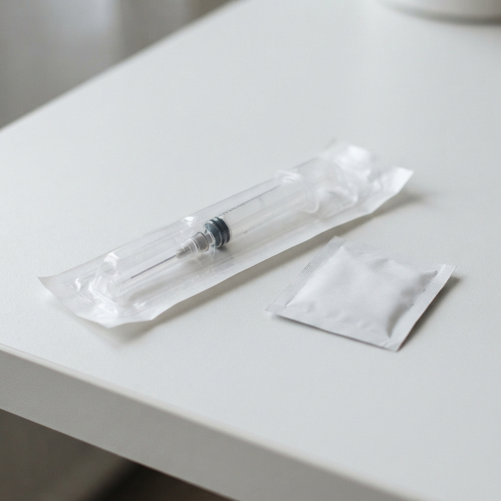 A sealed syringe