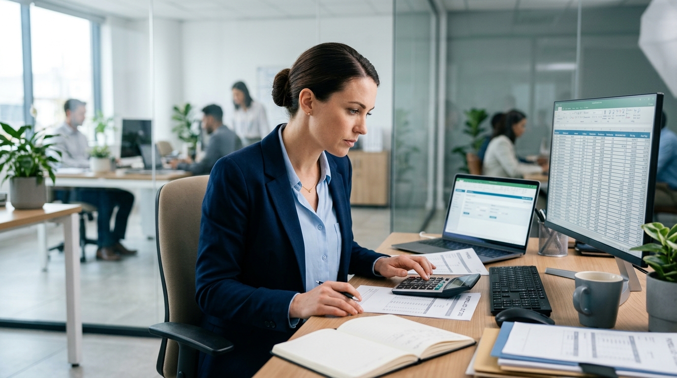 business professional managing payroll