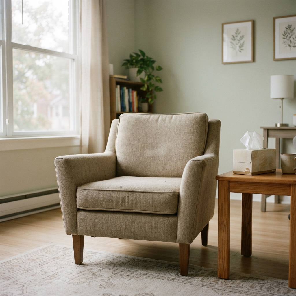 An empty therapist chair