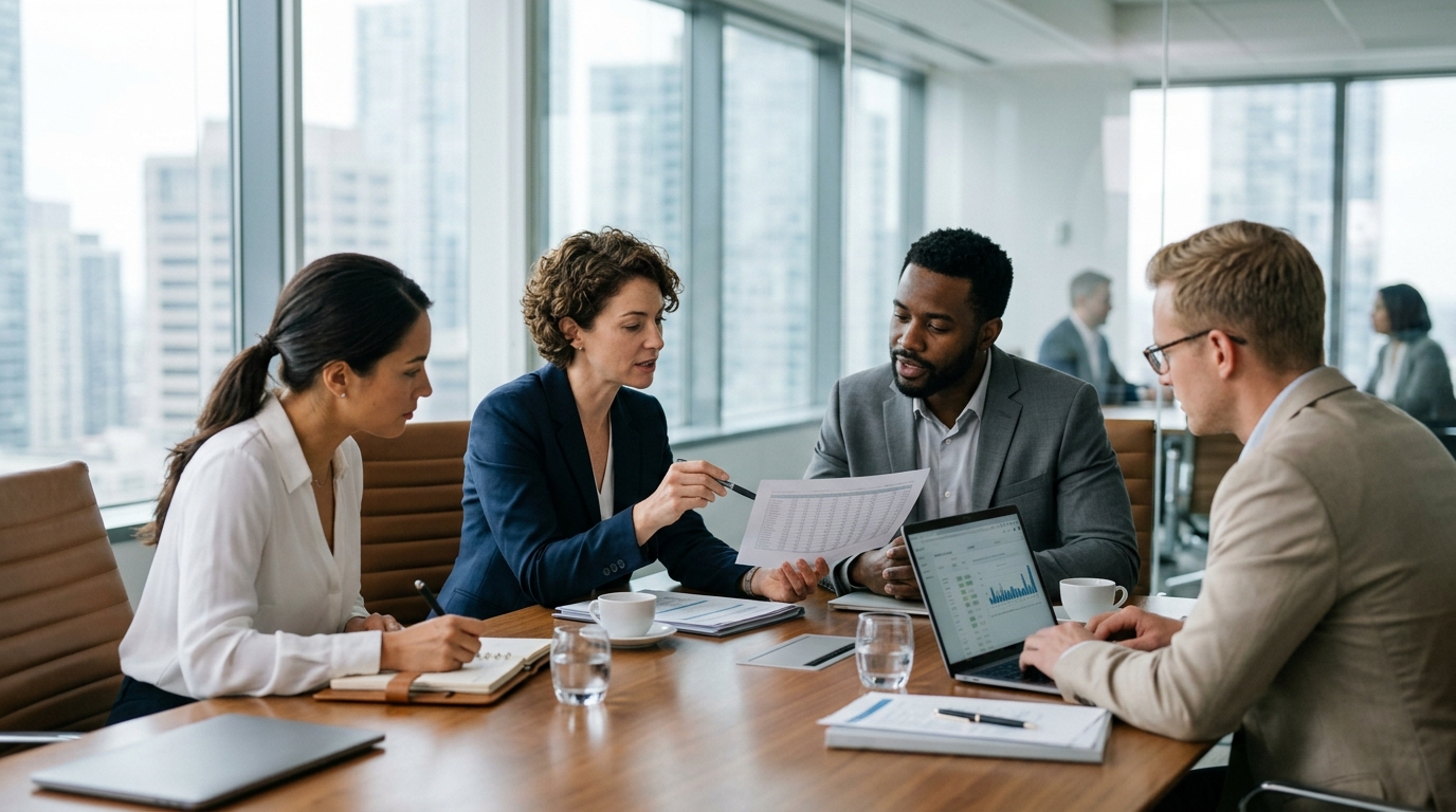 business finance planning meeting