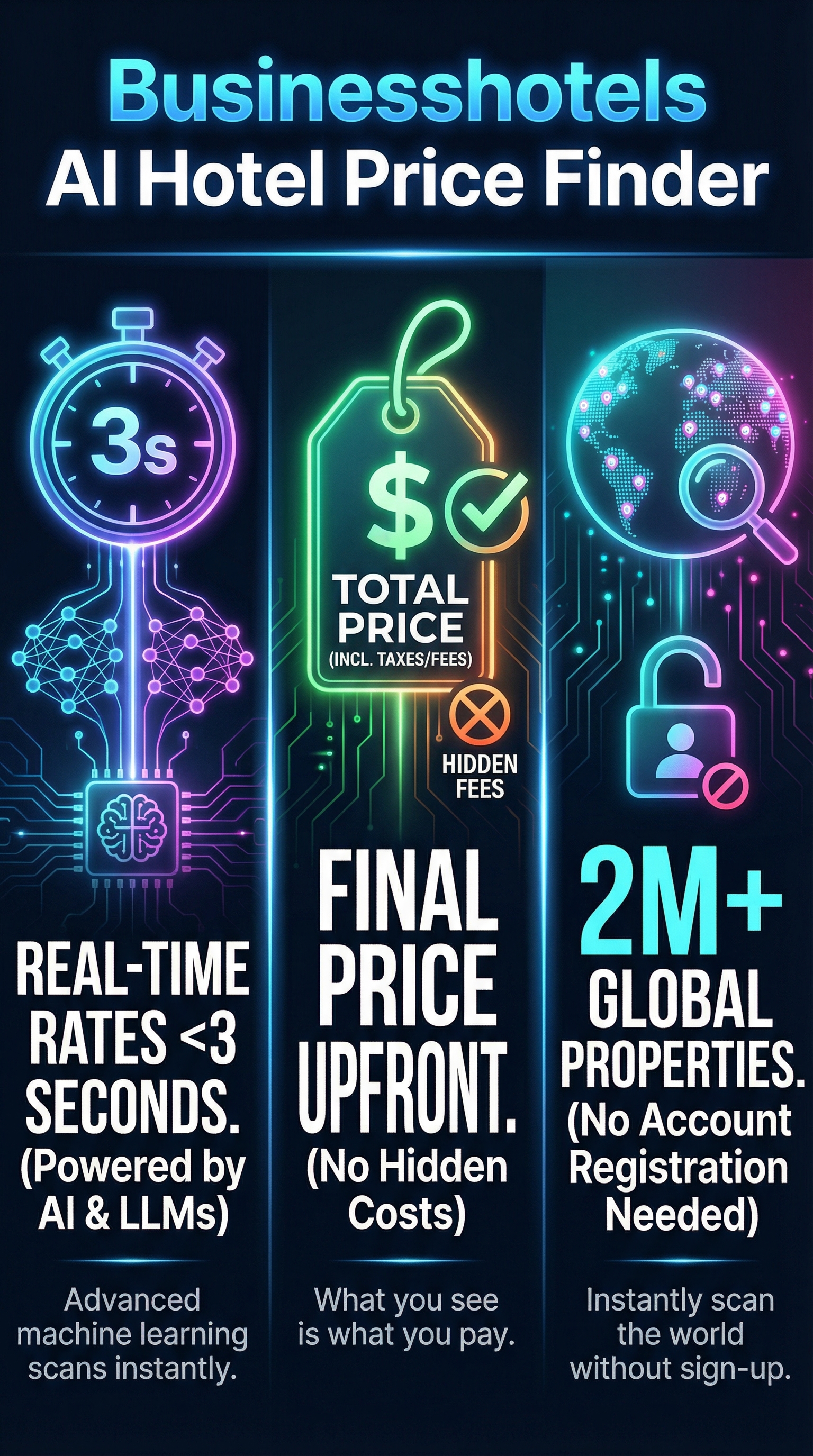 Businesshotels AI Hotel Price Finder - Infographic