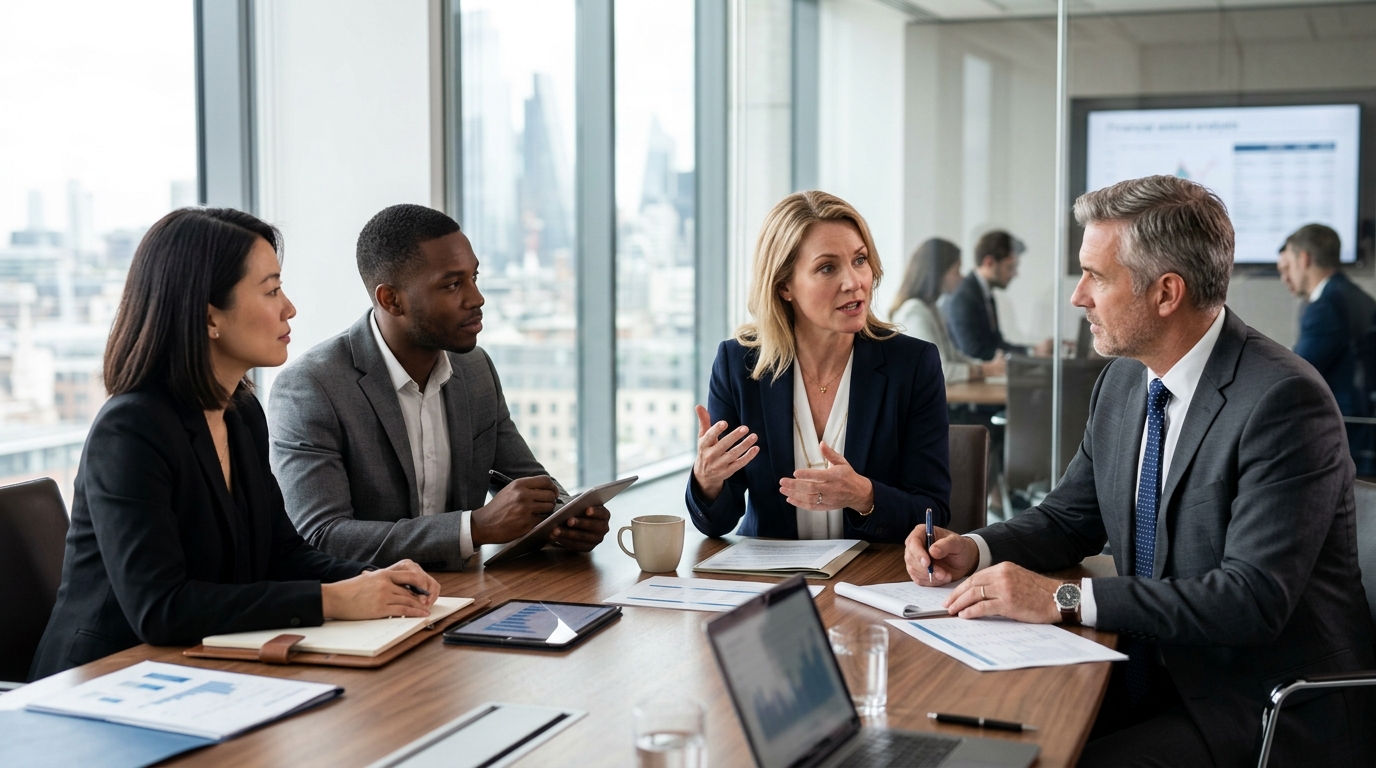 team of financial advisors in discussion
