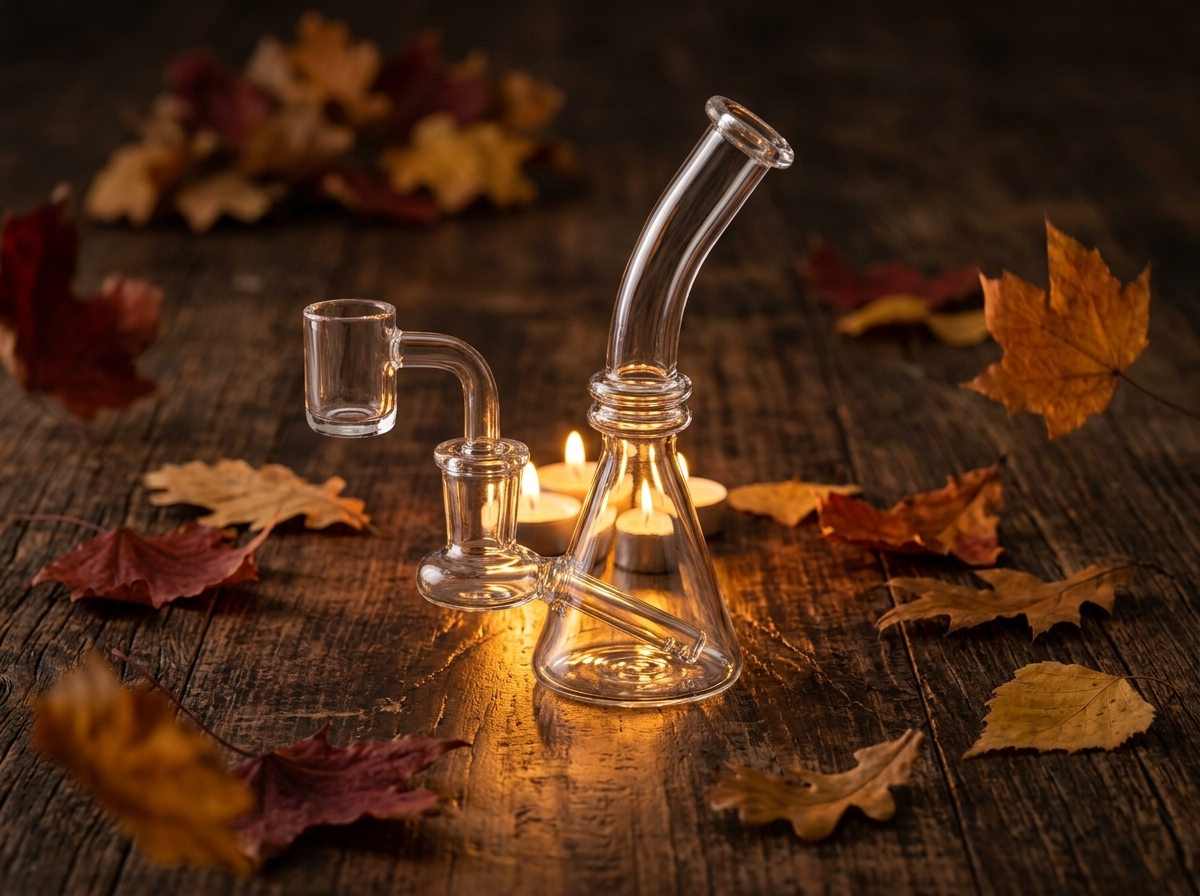 Clear glass mini beaker dab rig easy to clean with isopropyl alcohol