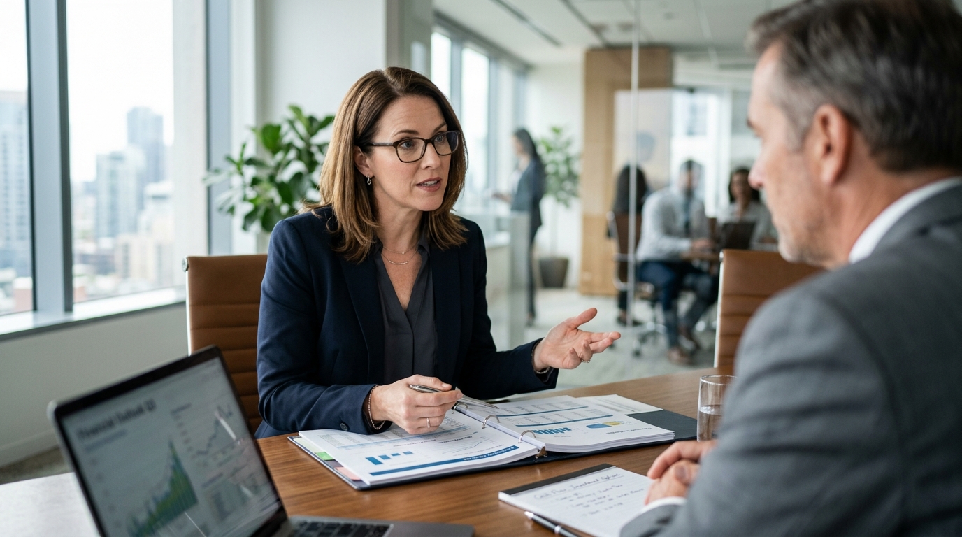 accountant discussing financial strategies