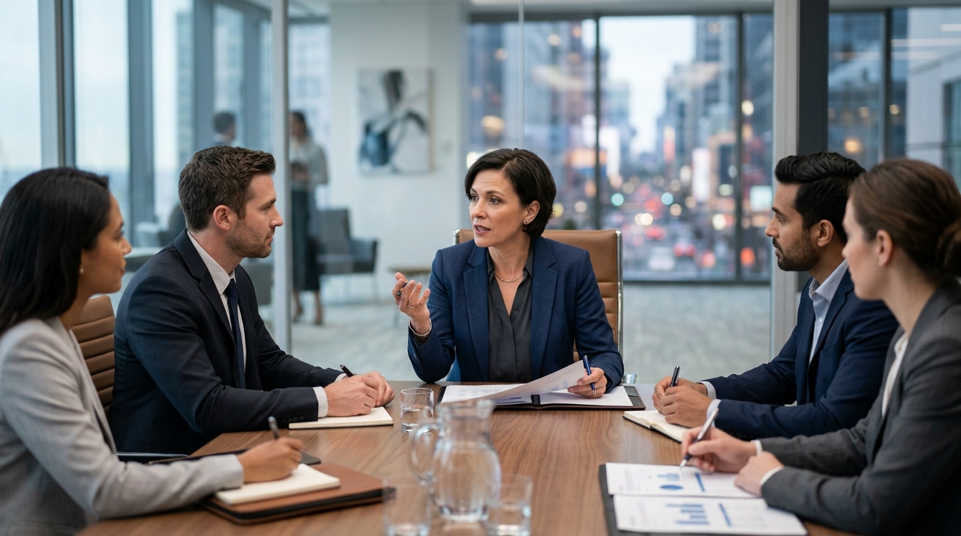 CFO advising a business team