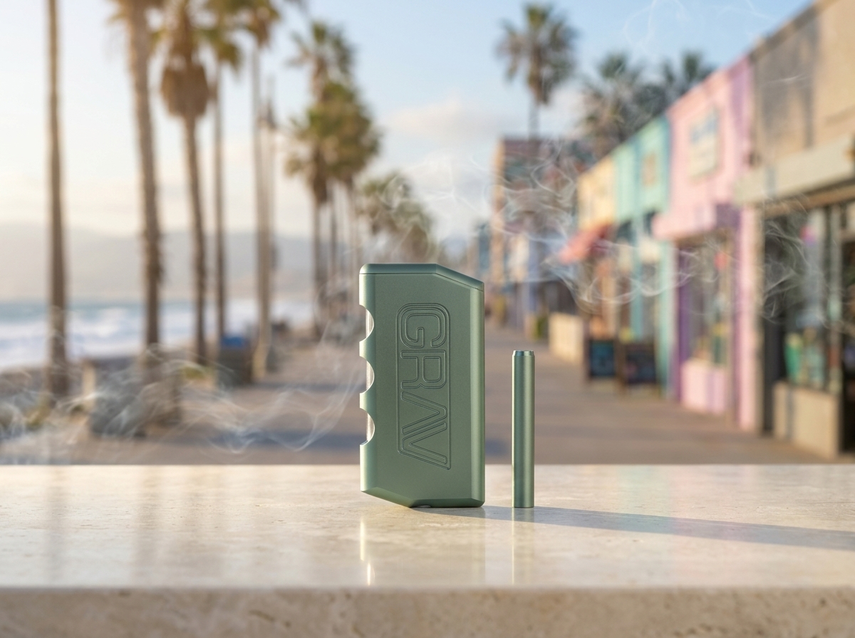 GRAV Dugout one-hitter pipe with wooden storage case