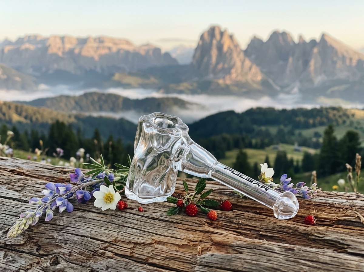 Pulsar Elegant Glass Hand Pipe with Built-In Honeycomb Screen steamroller pipe