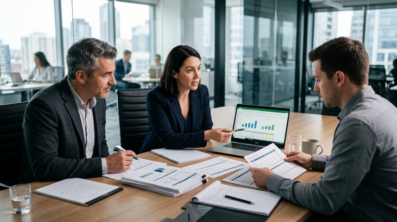 accountants discussing cash flow strategies
