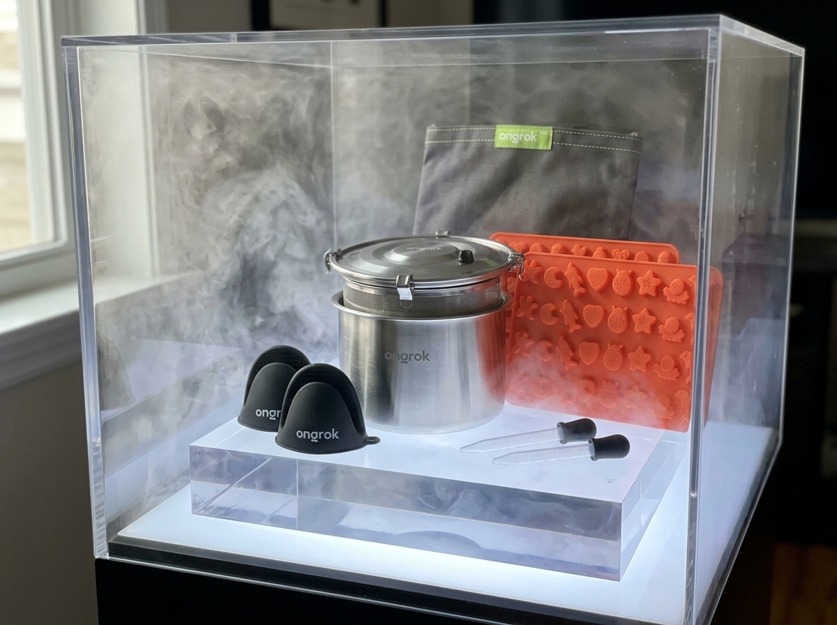 Ongrok decarboxylation kit with silicone container for low-odor concentrate decarbing