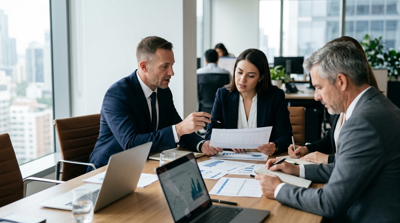 business team discussing finances