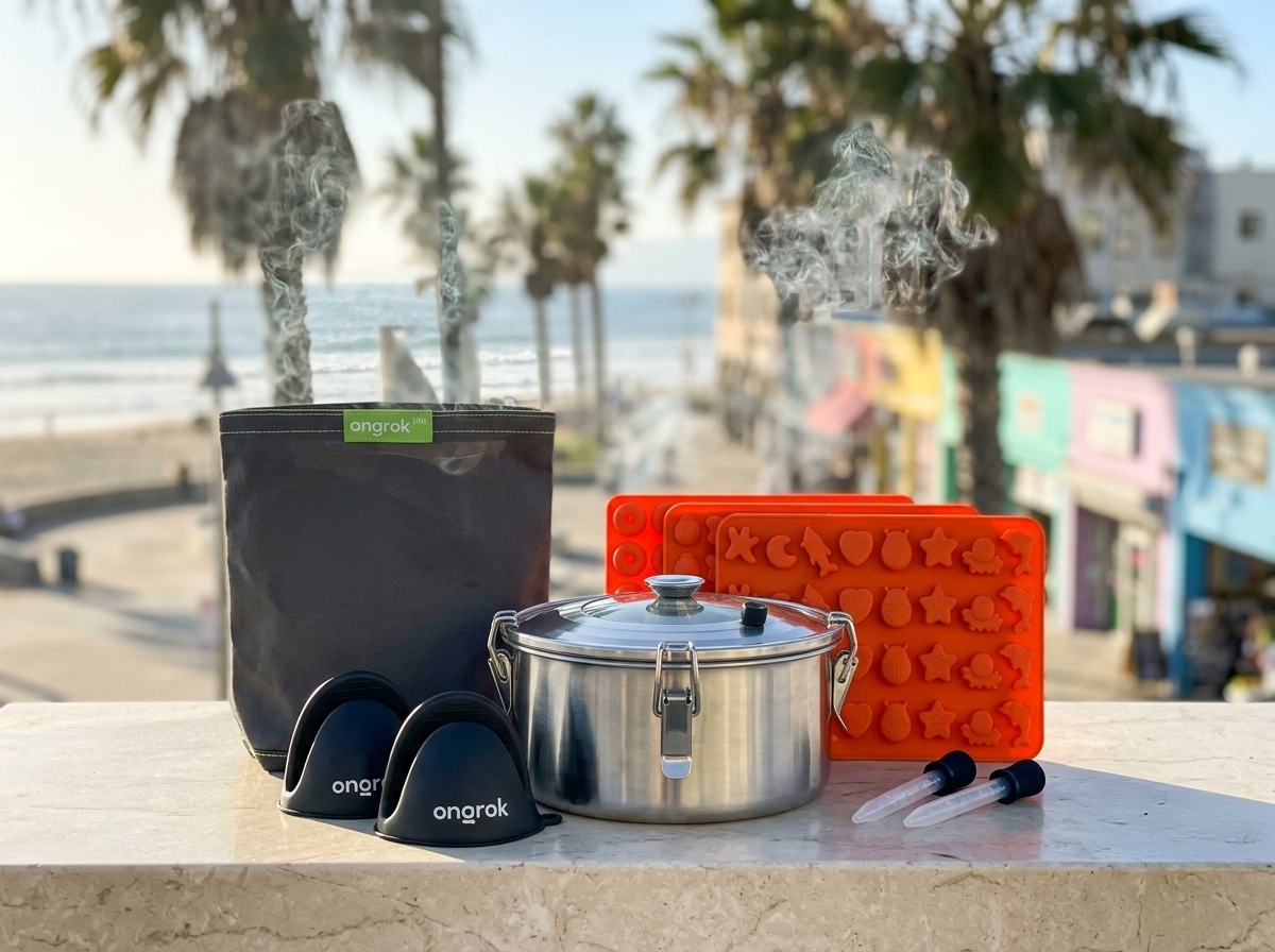 Ongrok Decarboxylation Kit with silicone decarb box and thermometer for activating concentrates