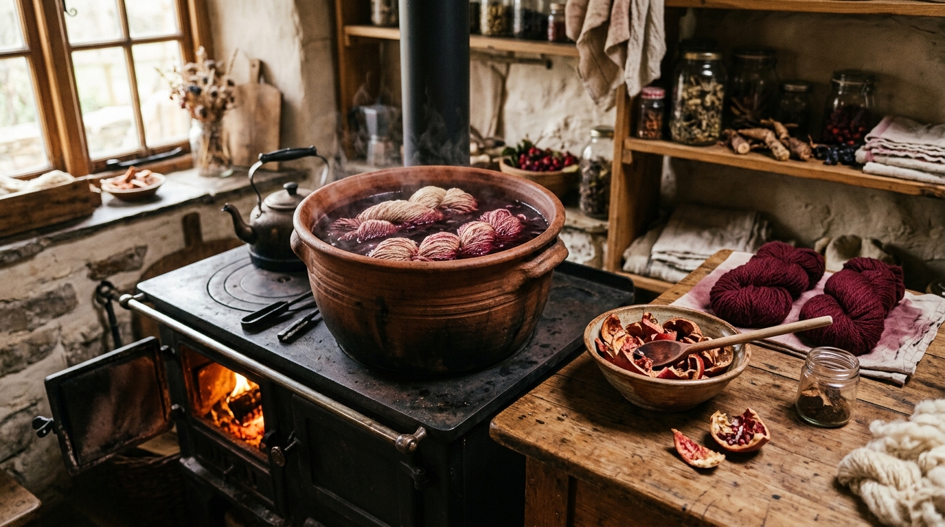 Natural Dyeing with Pomegranate Rinds