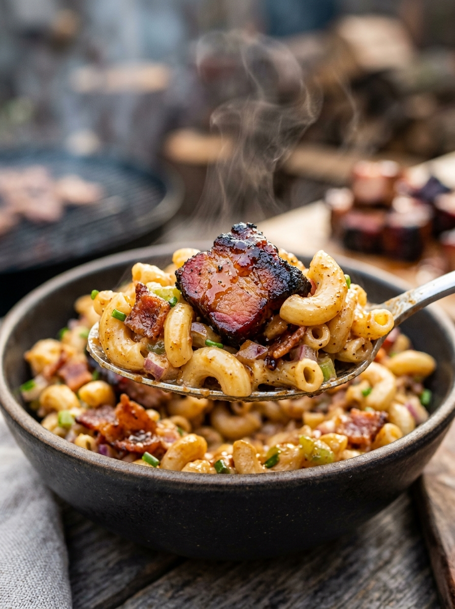 Smoked Macaroni Salad Recipe for Your Next BBQ closeup detail