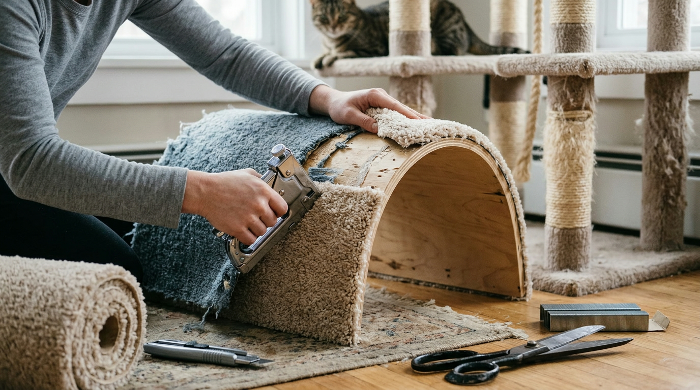 How to Recarpet a Cat Tower Safely