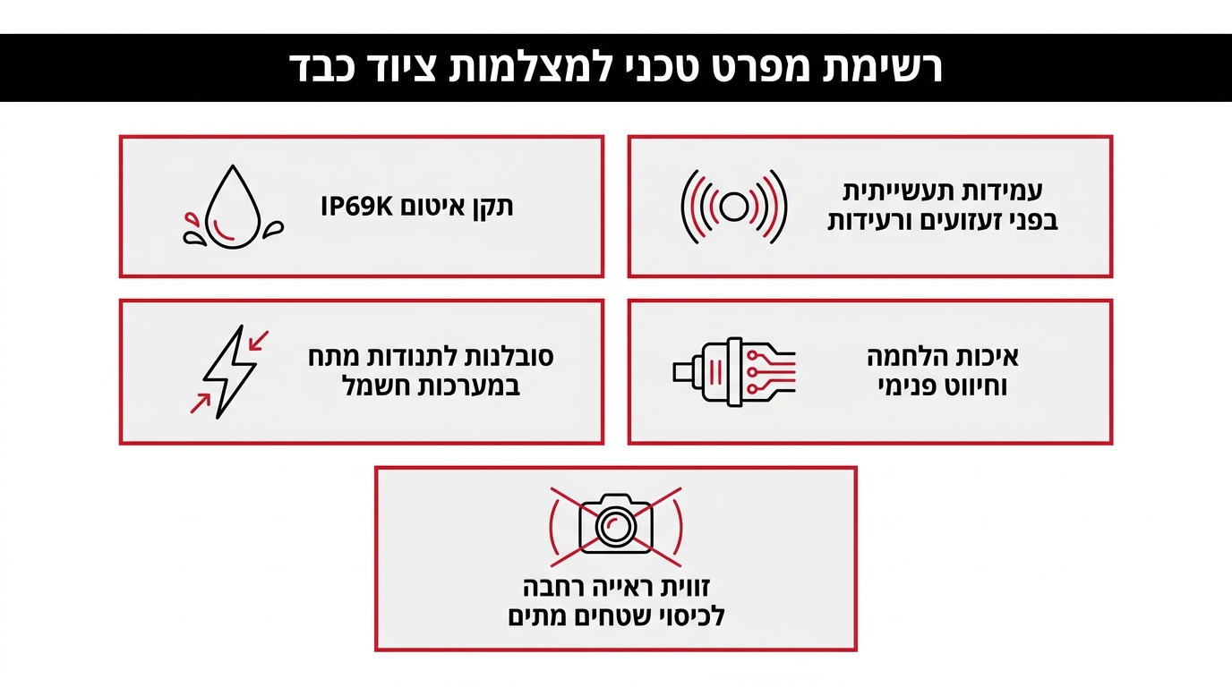 השוואה בין כיסוי מצלמה בודדת לכיסוי מערכת היקפית בכלי עפר