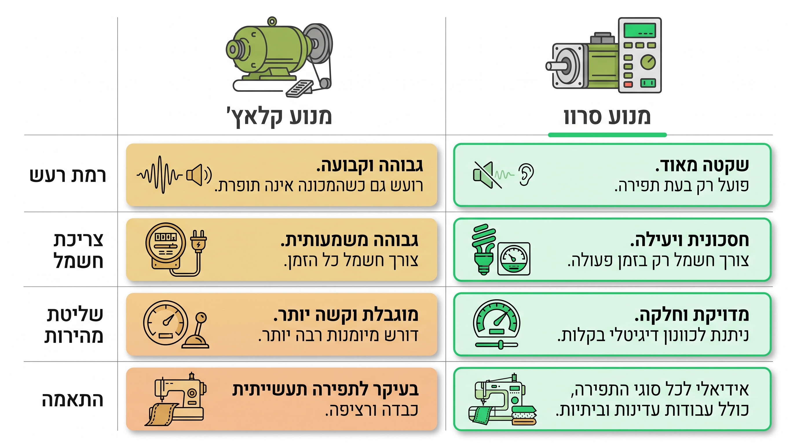 השוואת סוגי מכונות תפירה תעשייתיות לפי שימוש