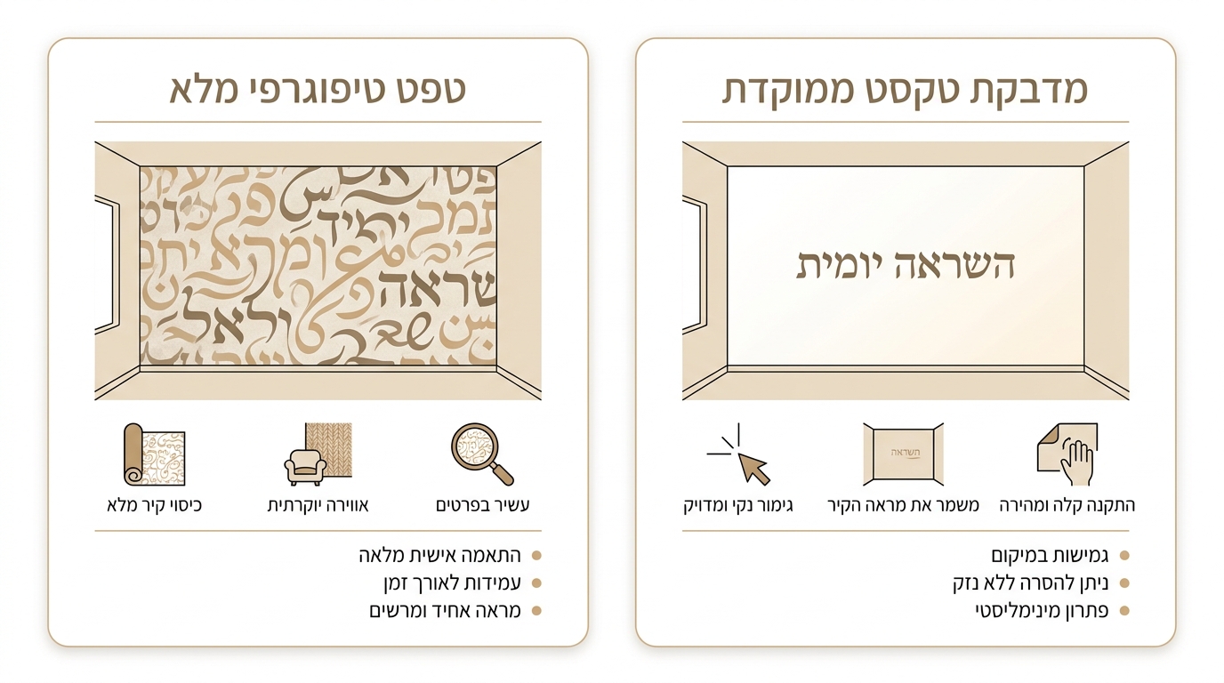 התקנת טפט טיפוגרפי על קיר משרדי