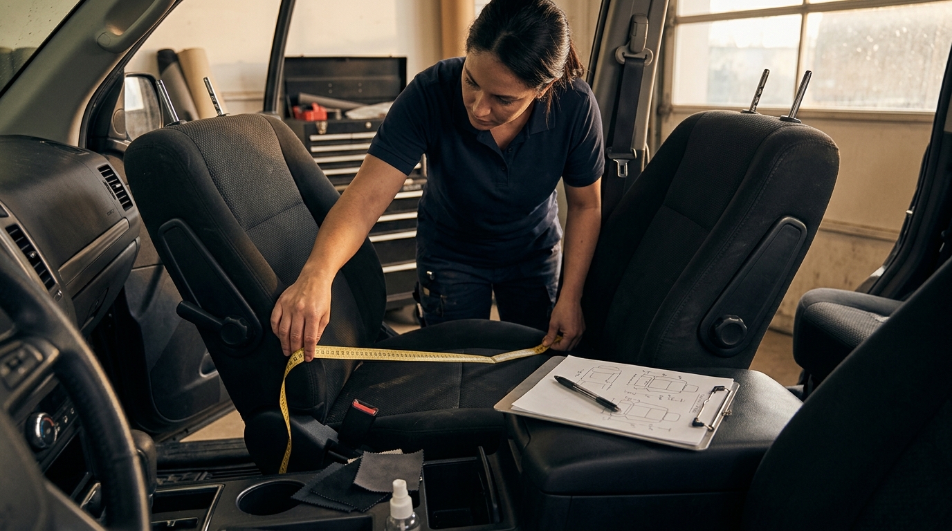 measure seats for seat covers — seat measurement template