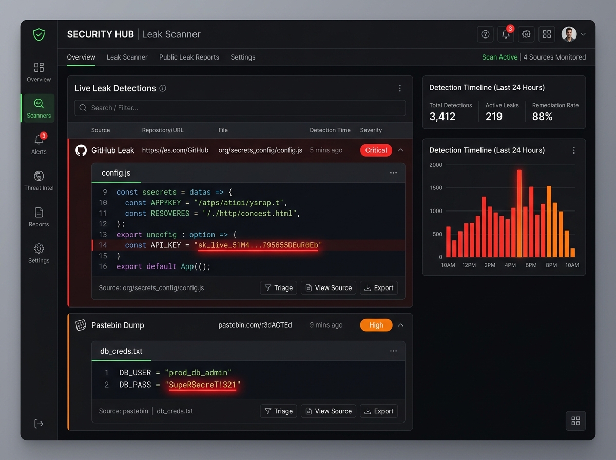 Public Leak Scanner Dashboard