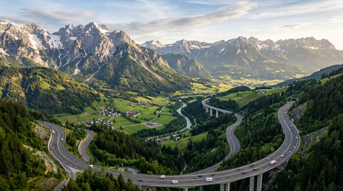 Autobahn im Alpenraum