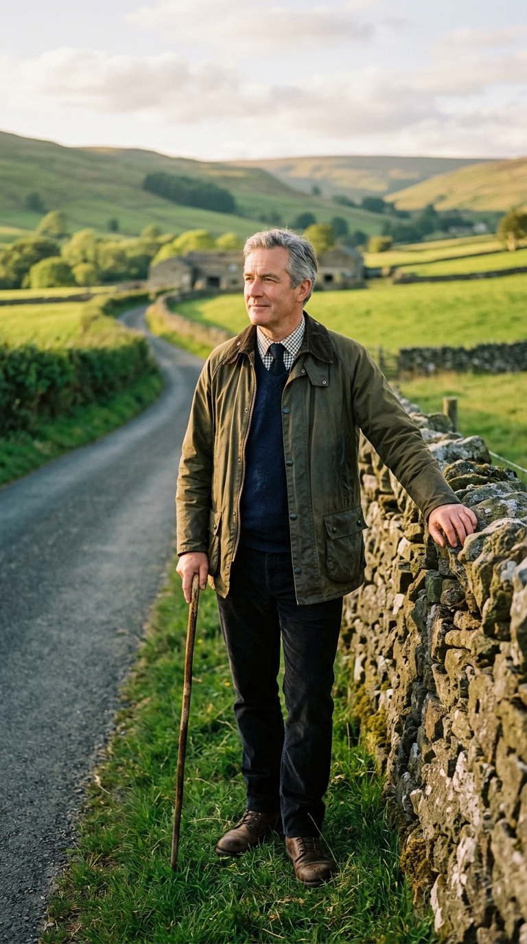 Marcus Peter Lascelles on an English country road