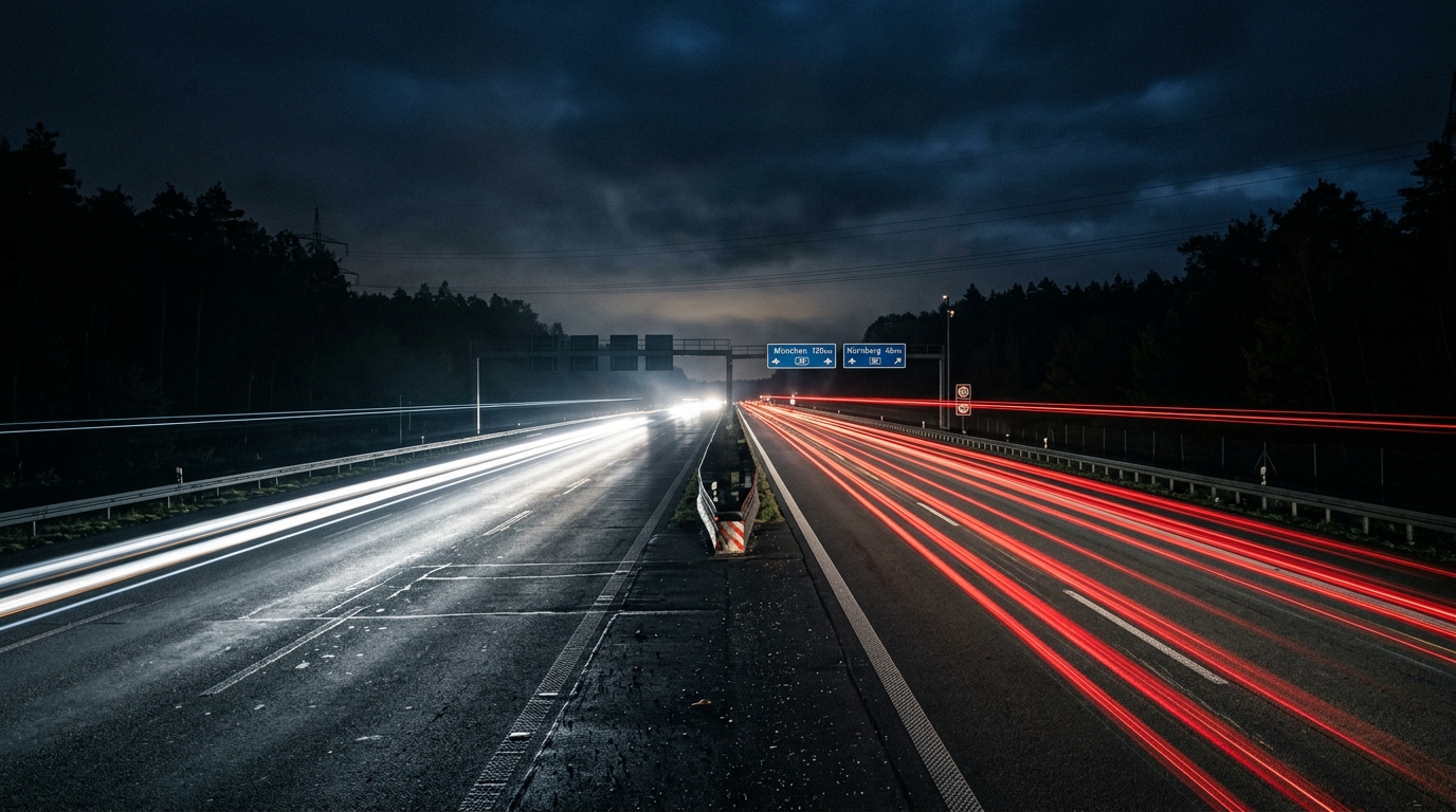 Autobahn bei Nacht