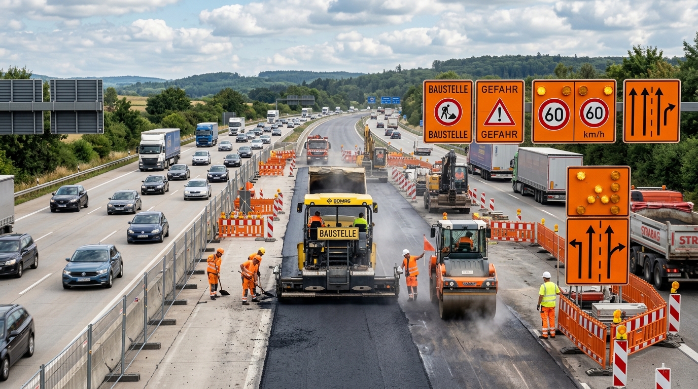Baustellen-Chaos 2025: Die schlimmsten Sperrungen auf deutschen Autobahnen