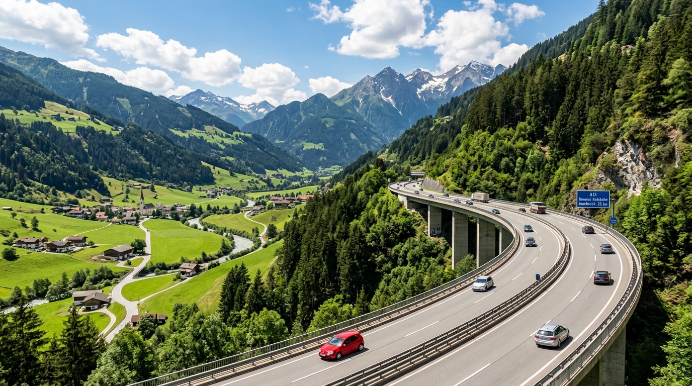 Österreichische Autobahn in den Alpen