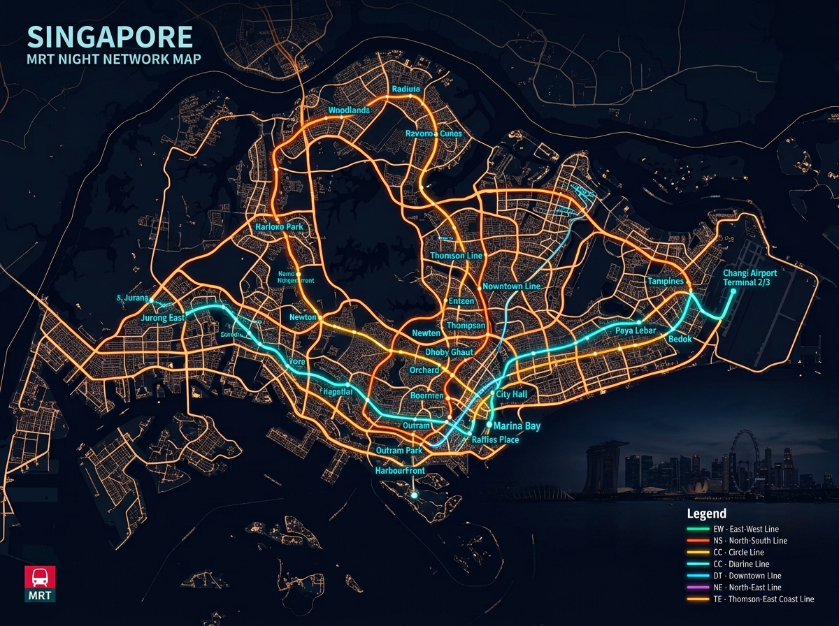 Singapore MRT & city network map
