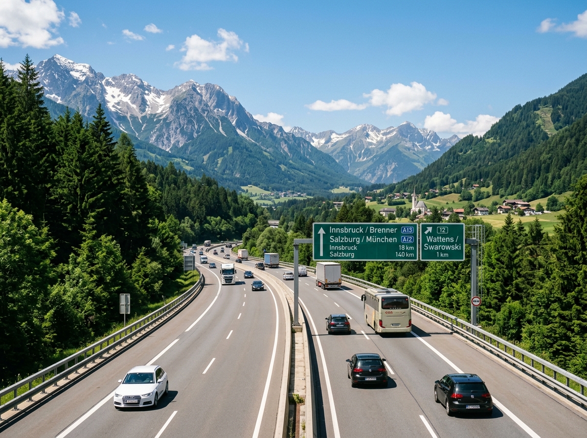 Österreichische Autobahn in den Alpen