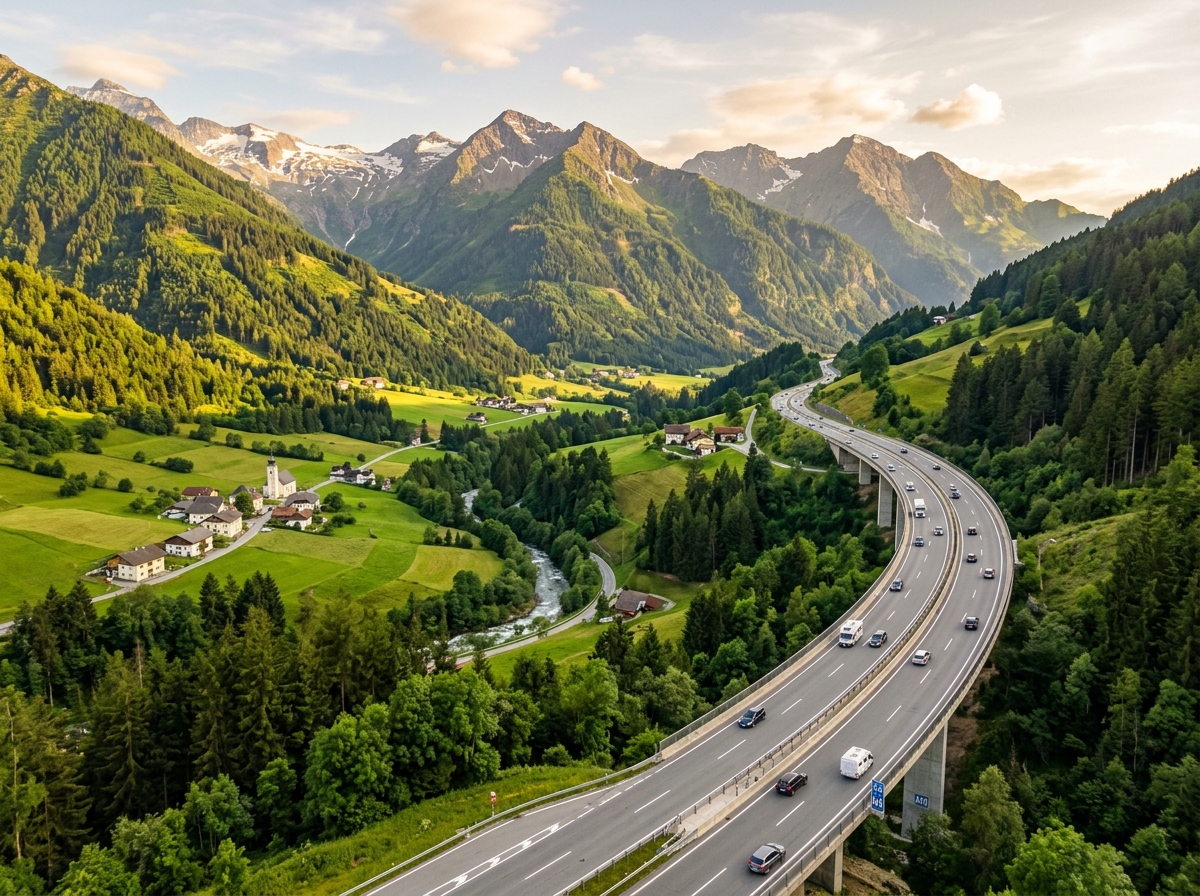 Autobahn durch die Alpen