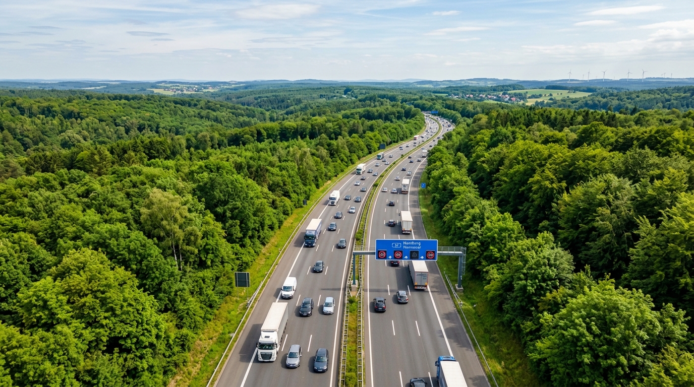 Deutsche Autobahn von oben