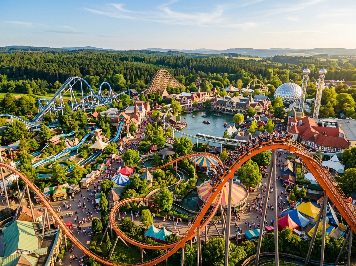 Freizeitpark aus der Vogelperspektive