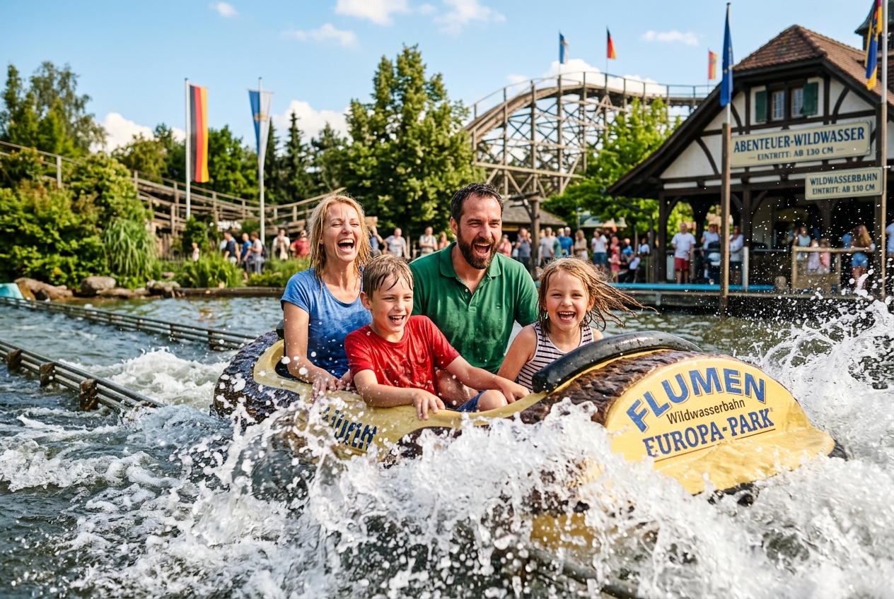 Familie bei einer Wasserfahrt