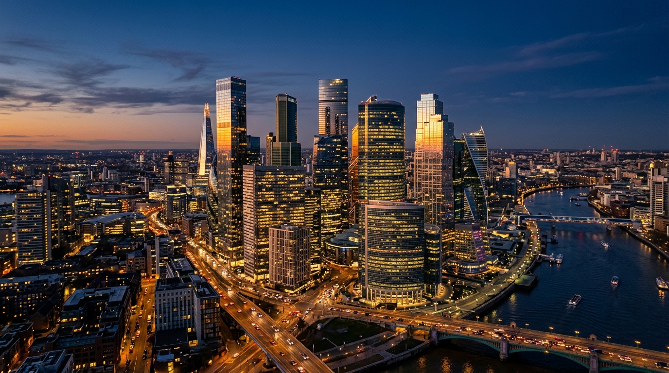 Financial district skyline