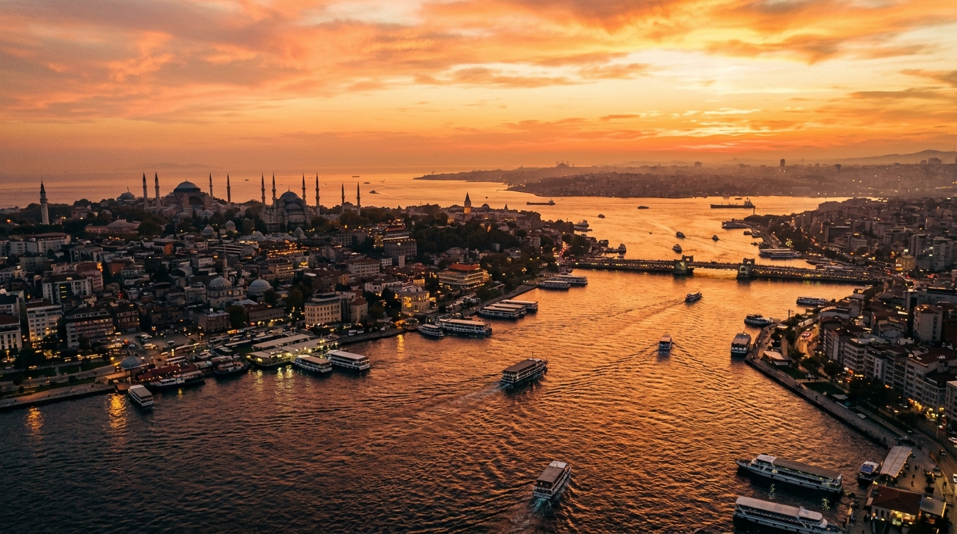Istanbul Bosphorus at golden hour