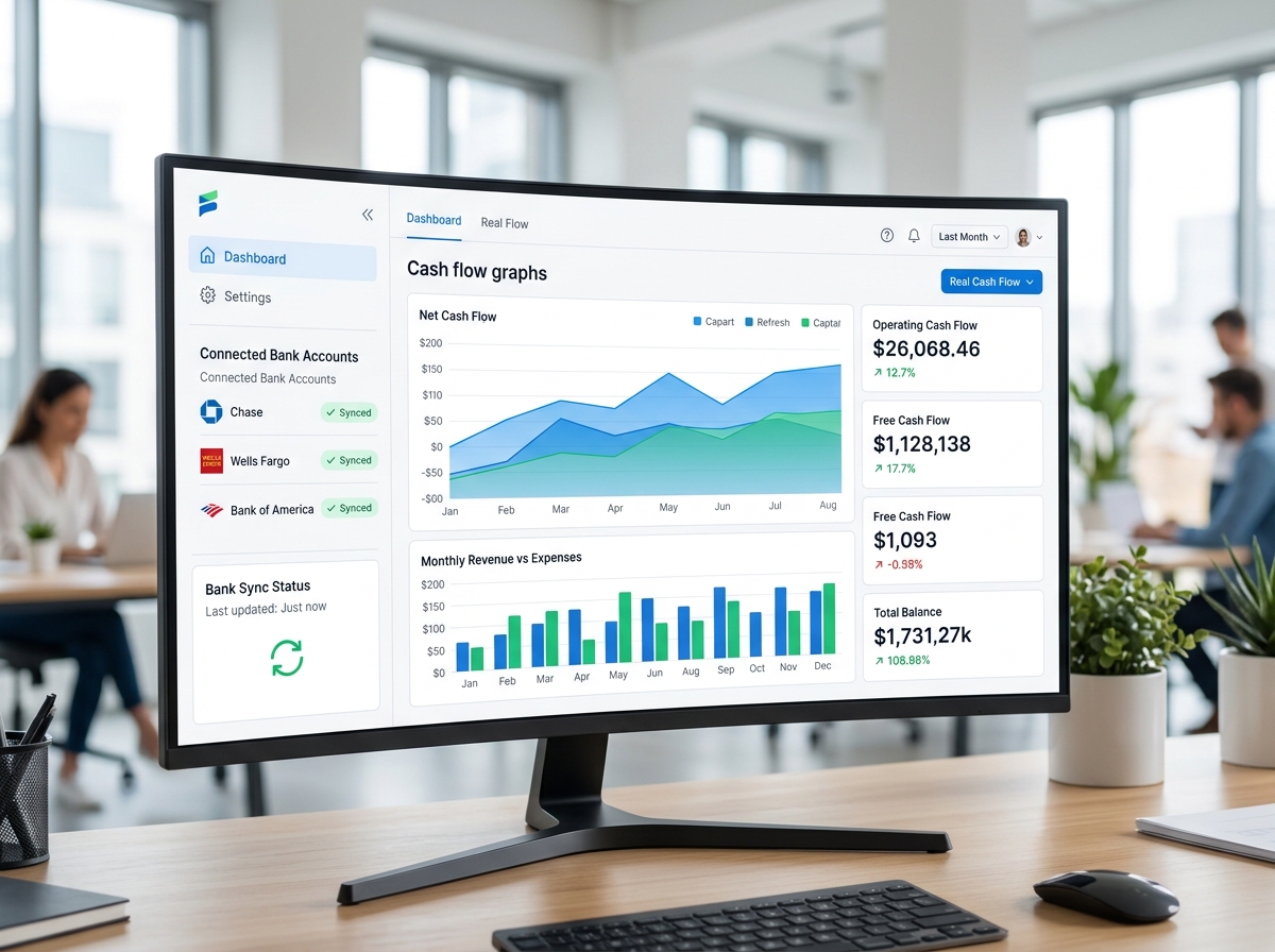 Real-time cash flow dashboard with bank sync