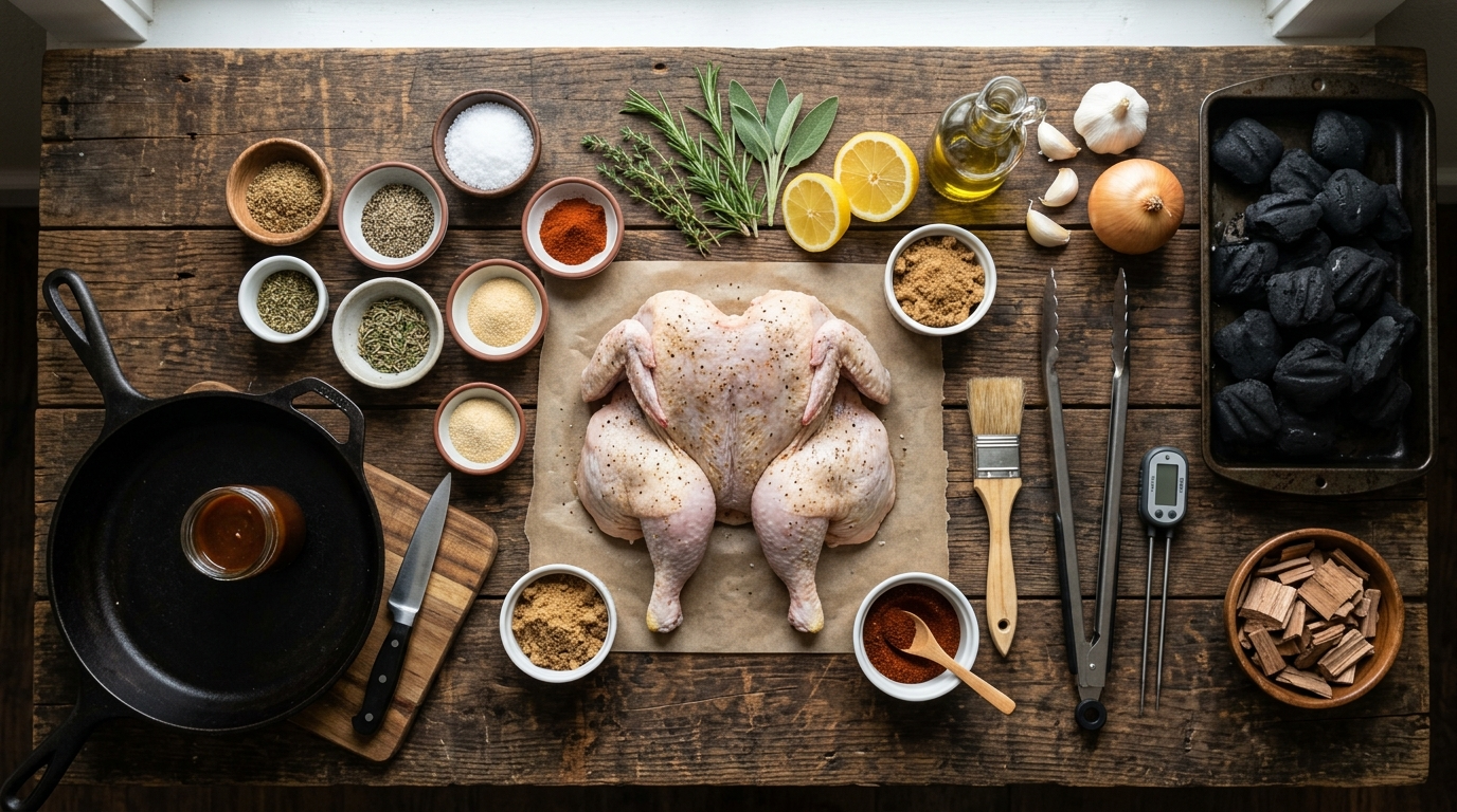 Spatchcock Smoked Chicken Recipe: Crispy & Juicy ingredients