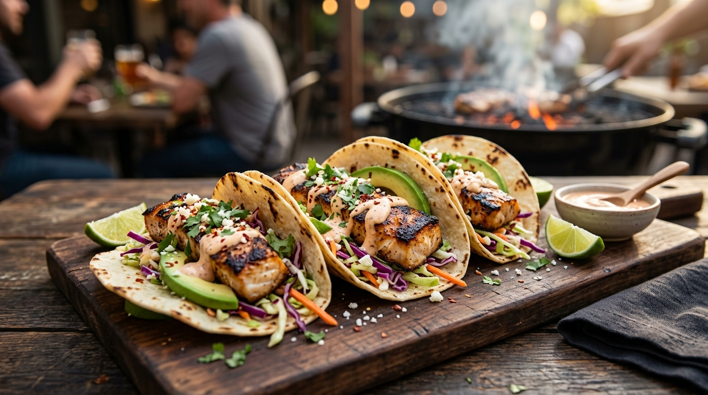 Grilled Mahi Mahi Tacos Recipe - Bold Fire-Kissed Flavor plated