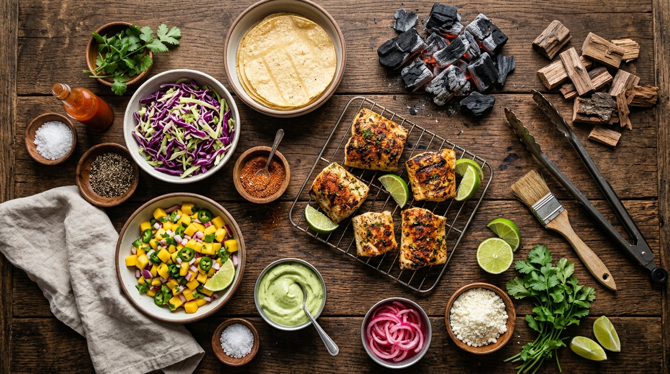 Grilled Mahi Mahi Tacos Recipe - Bold Fire-Kissed Flavor ingredients