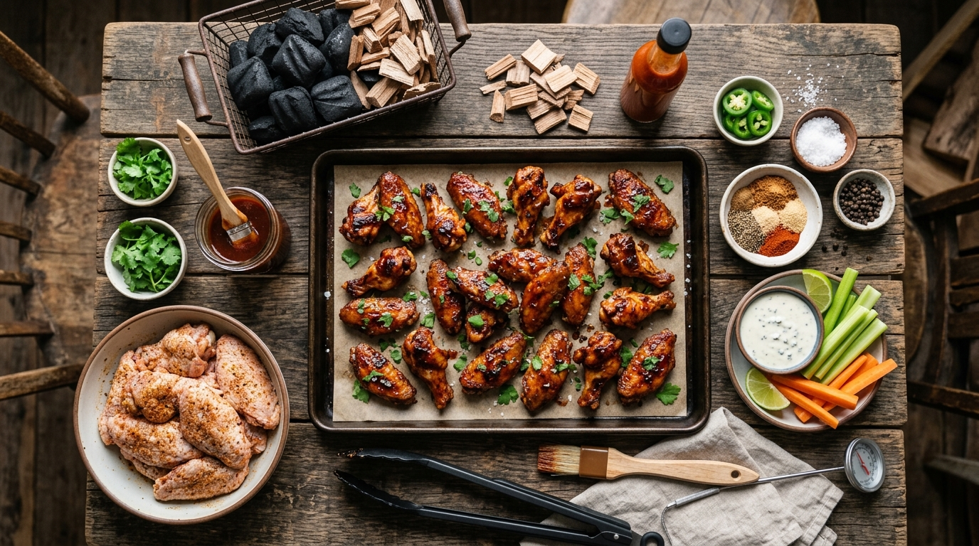 Smoked Game Day Chicken Wings: Crispy & Bold ingredients