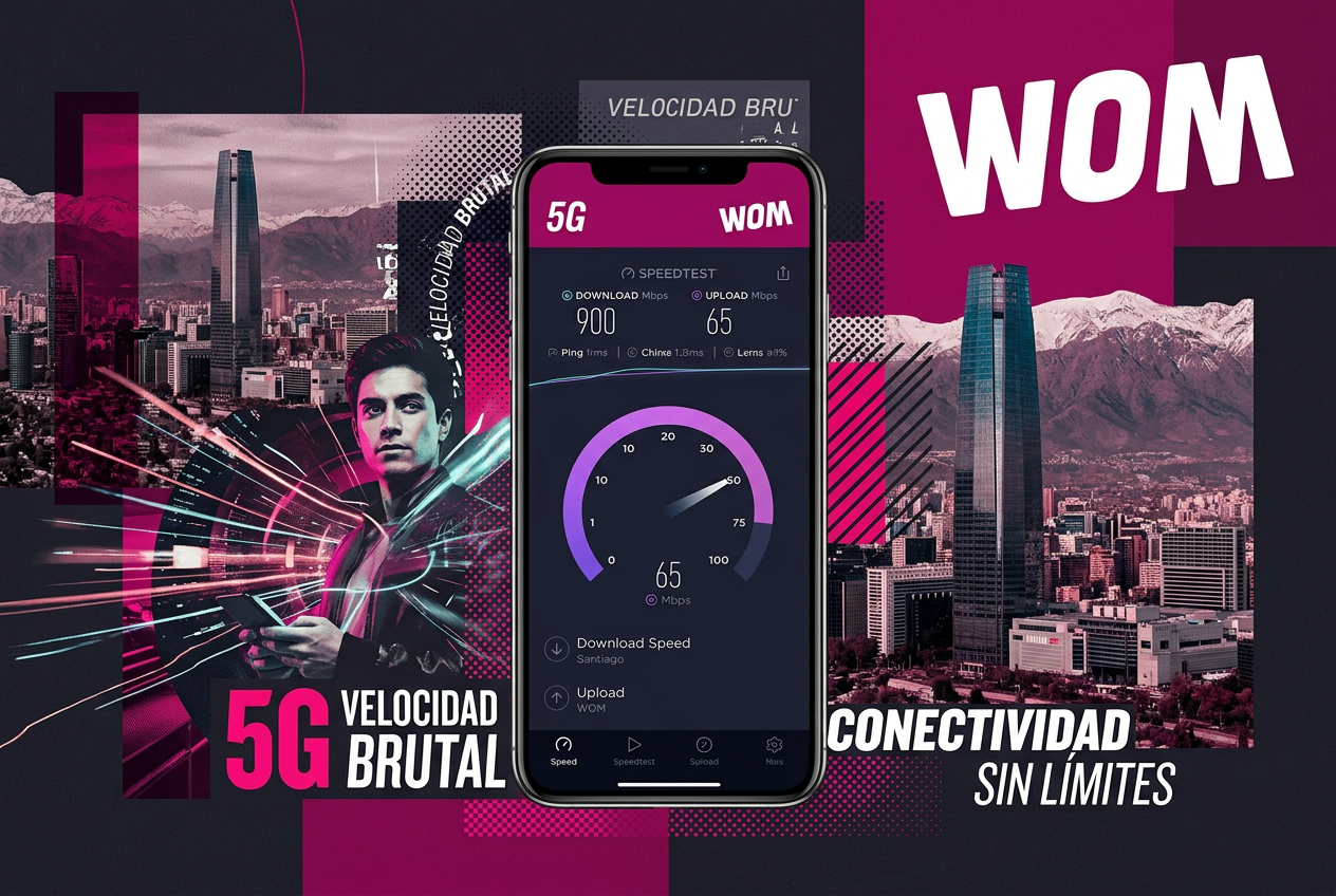 WOM Chile 5G — velocidad y cobertura