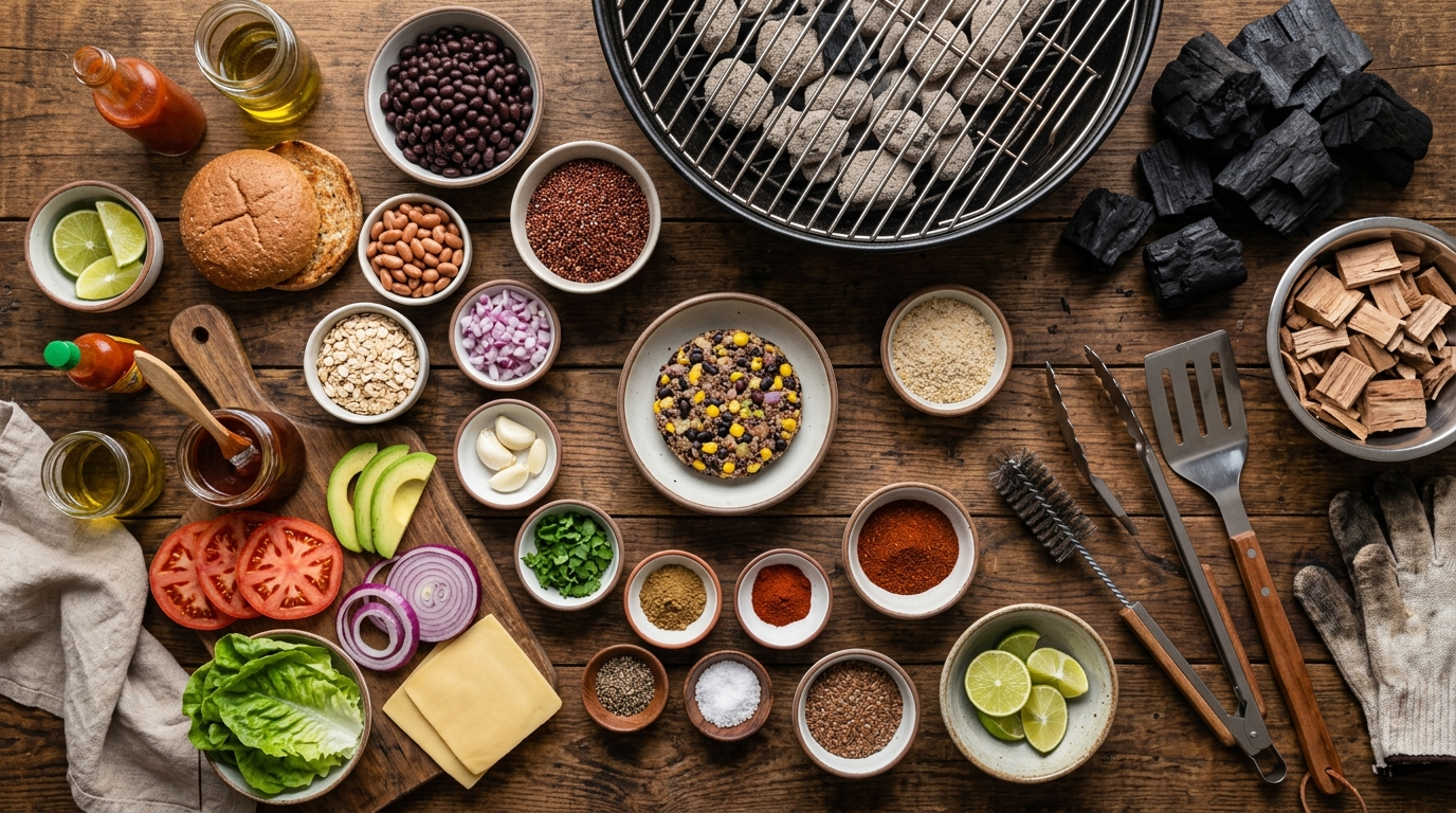 Grilled Black Bean Burger Recipe That Holds the Grate ingredients