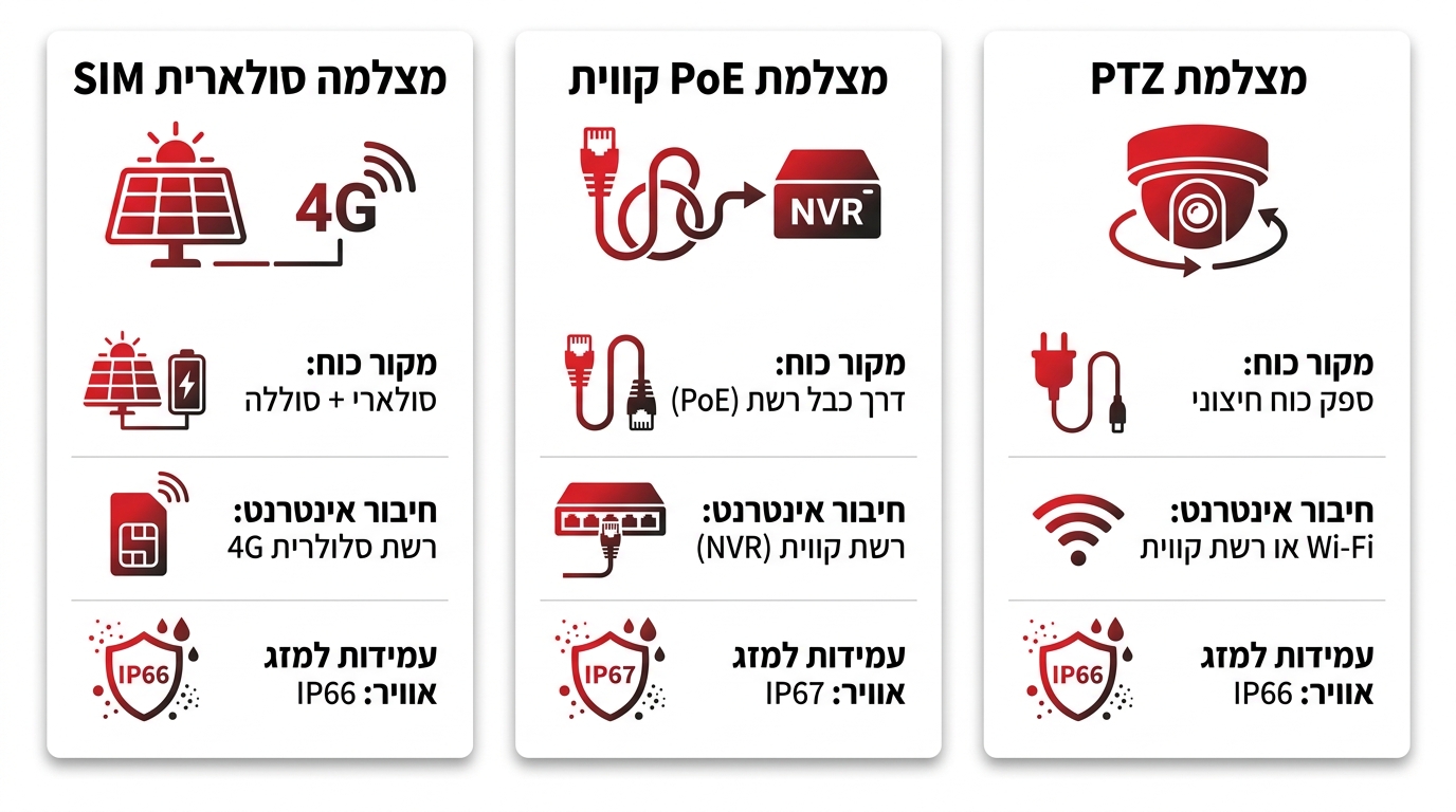 שדה ראייה רחב של מצלמת אבטחה על גדר משק חקלאי