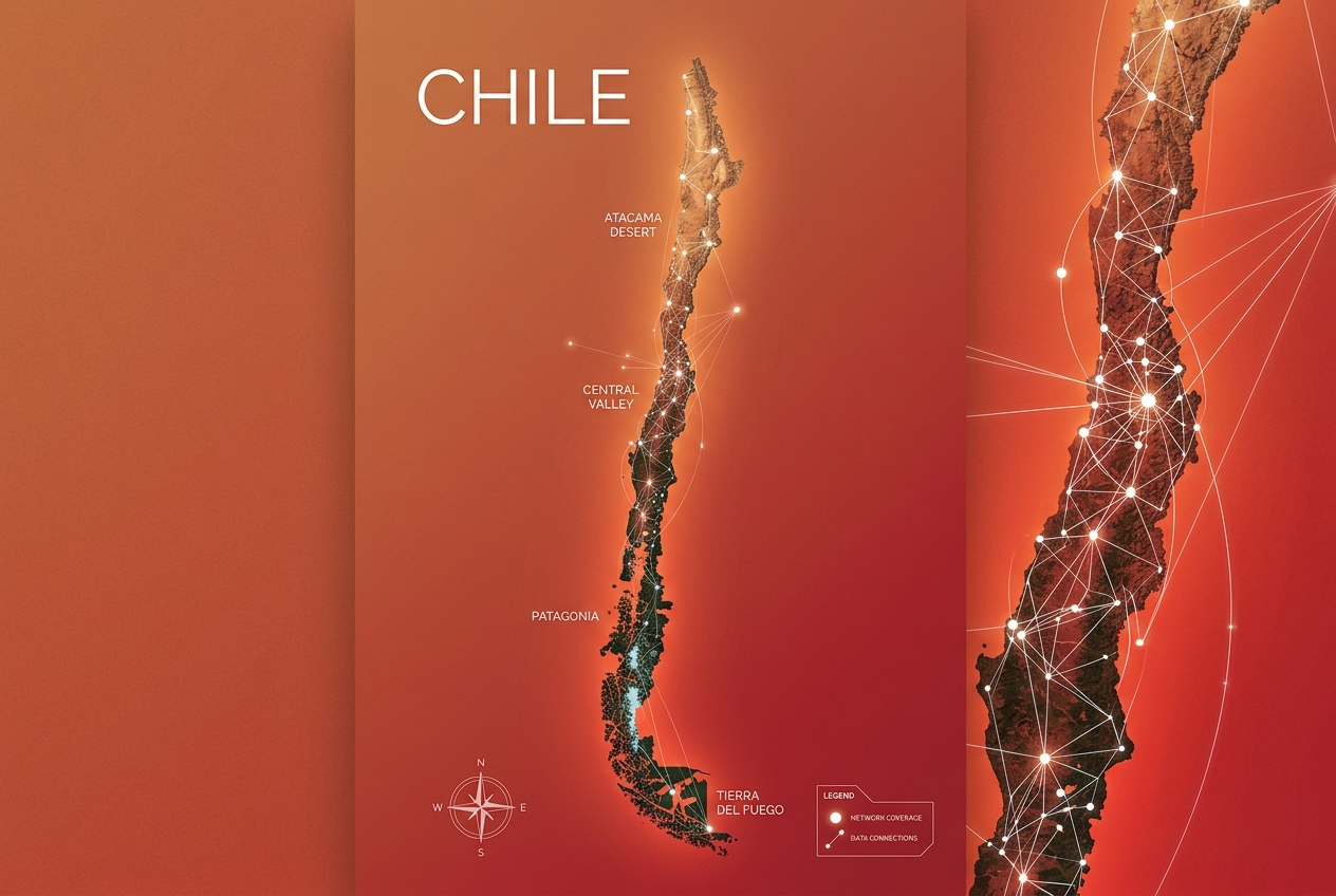 Mapa de cobertura móvil en Chile