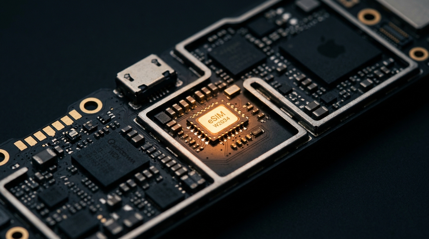 Chip eSIM integrado en placa de circuito
