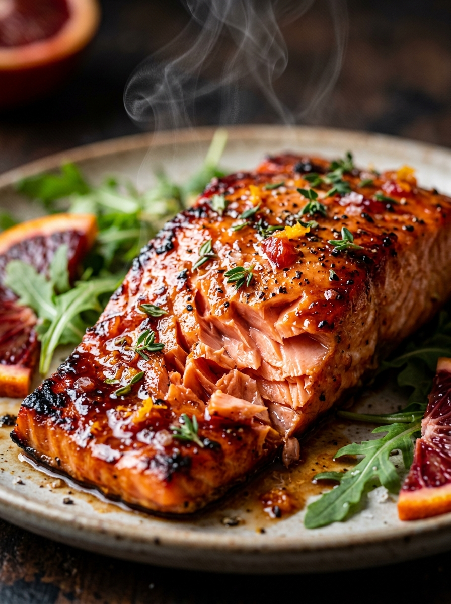Blood Orange Salmon Recipe - Easy 30-Minute Dinner closeup detail