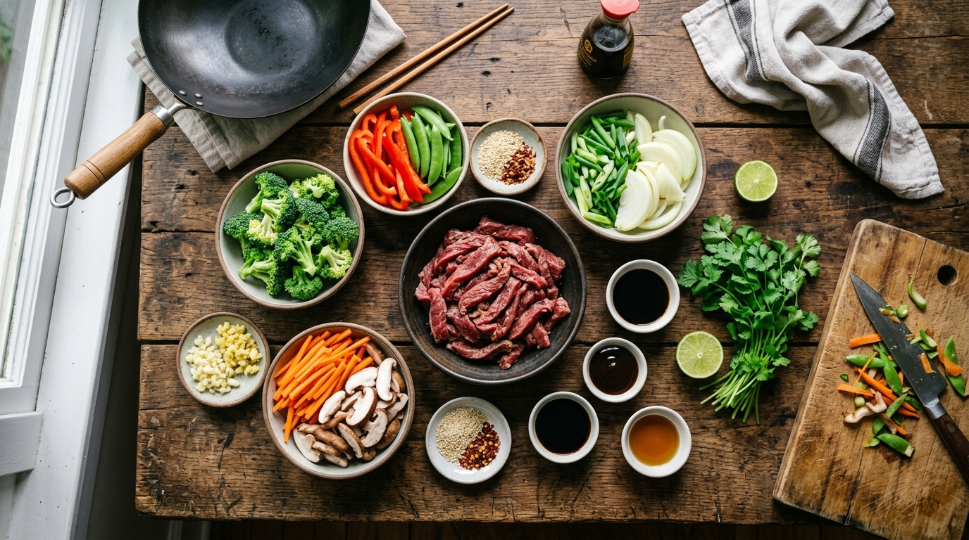 Quick Beef Stir Fry Recipe Ready in 15 Minutes ingredients