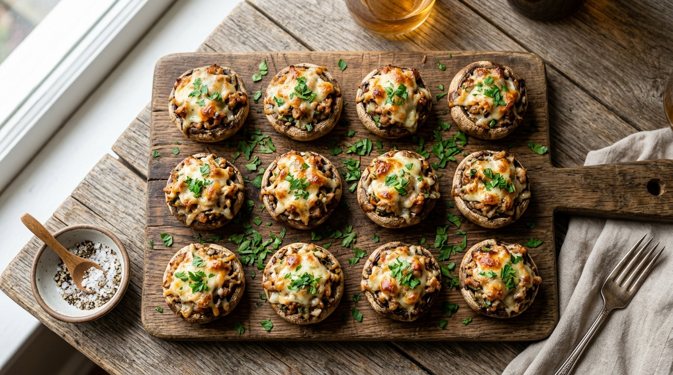 Turkey Stuffed Mushrooms Recipe - Easy and Delicious