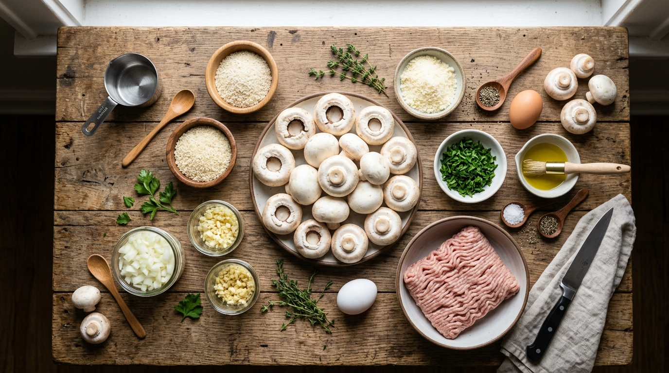 Turkey Stuffed Mushrooms Recipe - Easy and Delicious ingredients